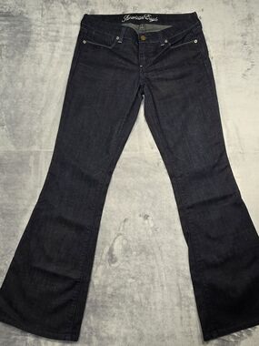 American Eagle Outfitters Women’s Dark Wash Real Flared Jeans - Blue